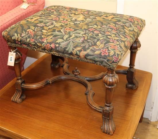 A William and Mary style dressing stool W.63cm